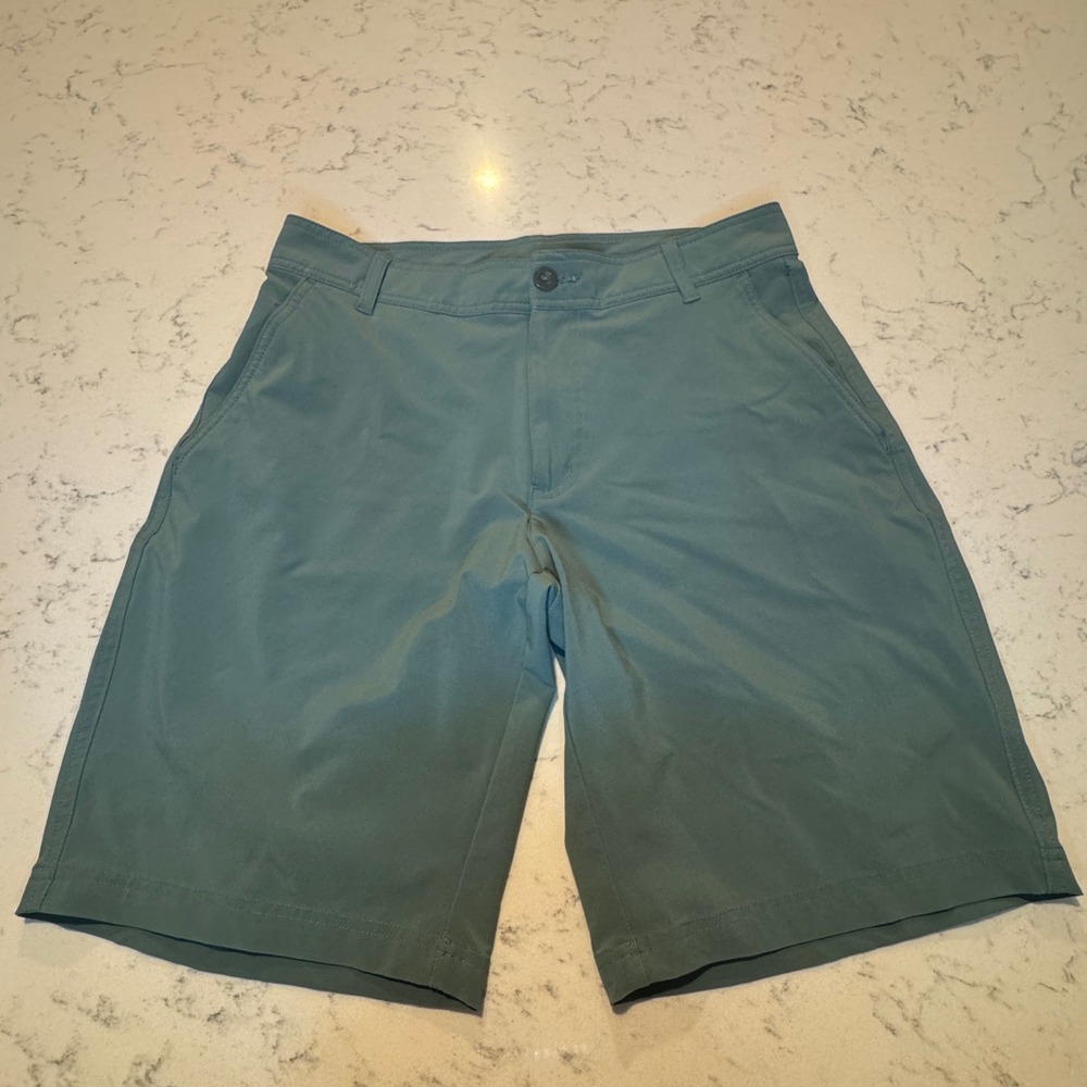 Columbia Performance Shorts Mens 30 Sage Green Regular Fit Hiking 10in Inseam